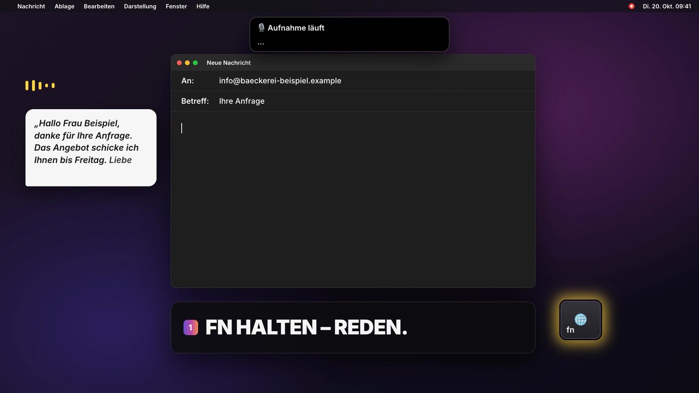Fn halten: Aufnahme läuft