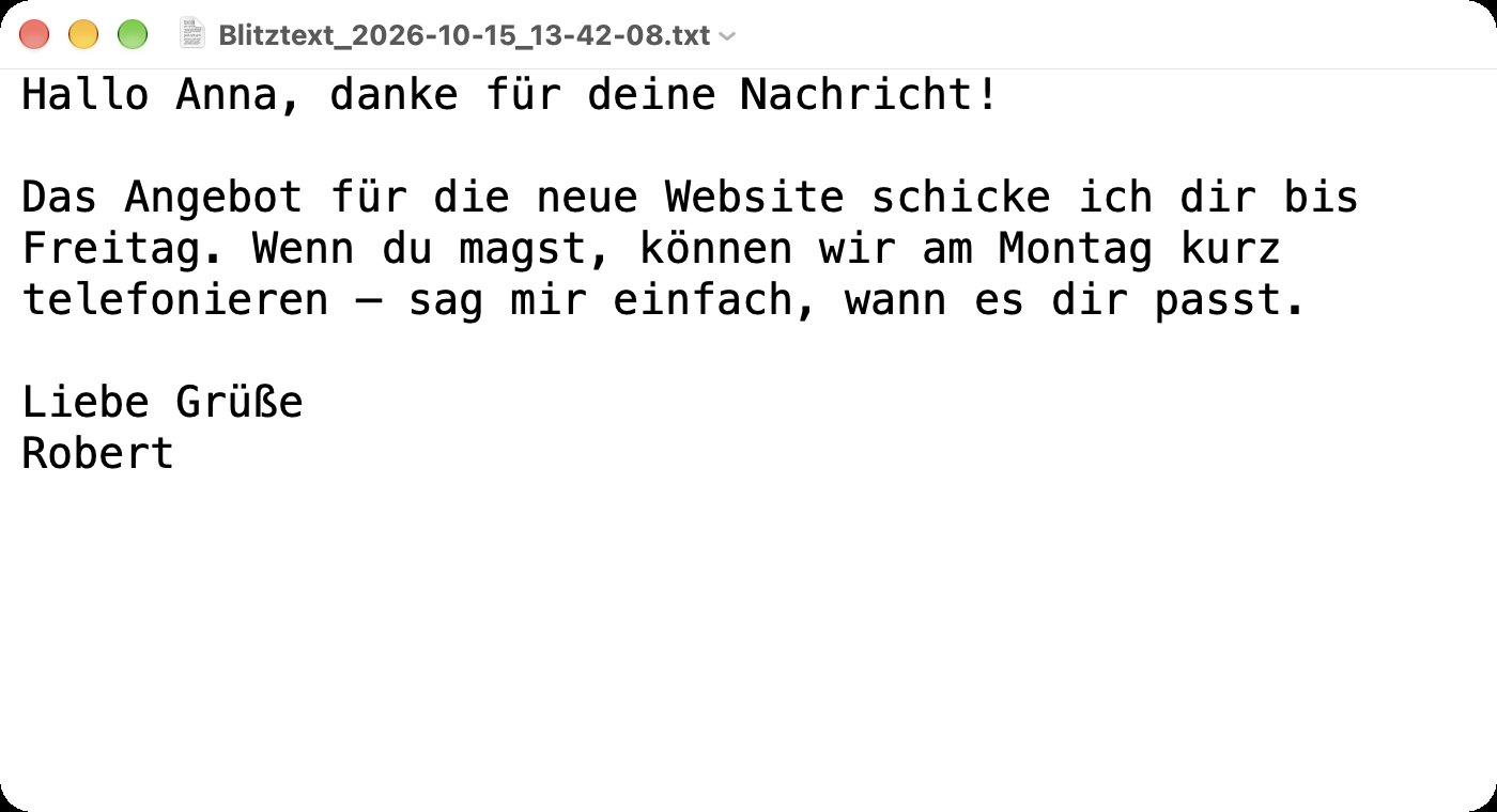 Ein Beispiel-Diktat als Textdatei in TextEdit