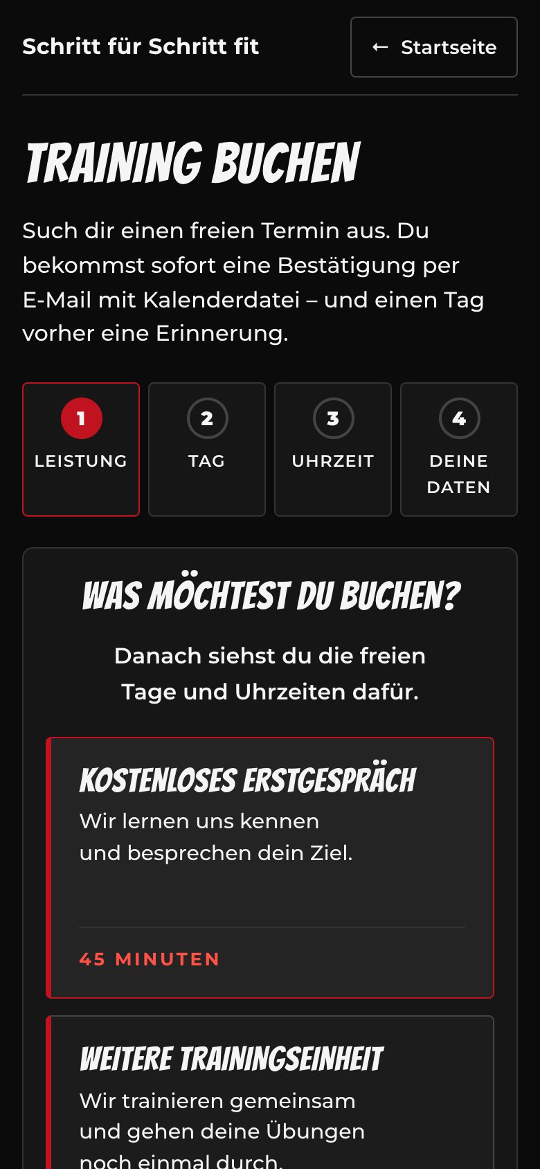 Zuerst die Leistung – jede mit eigener Dauer