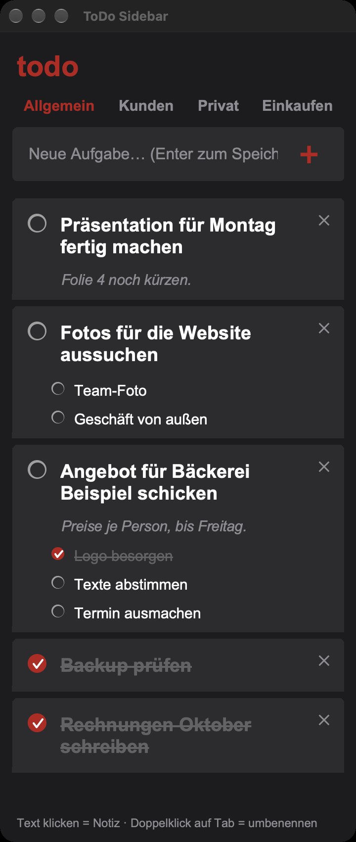 Erledigtes rutscht nach unten und ist nach drei Tagen weg