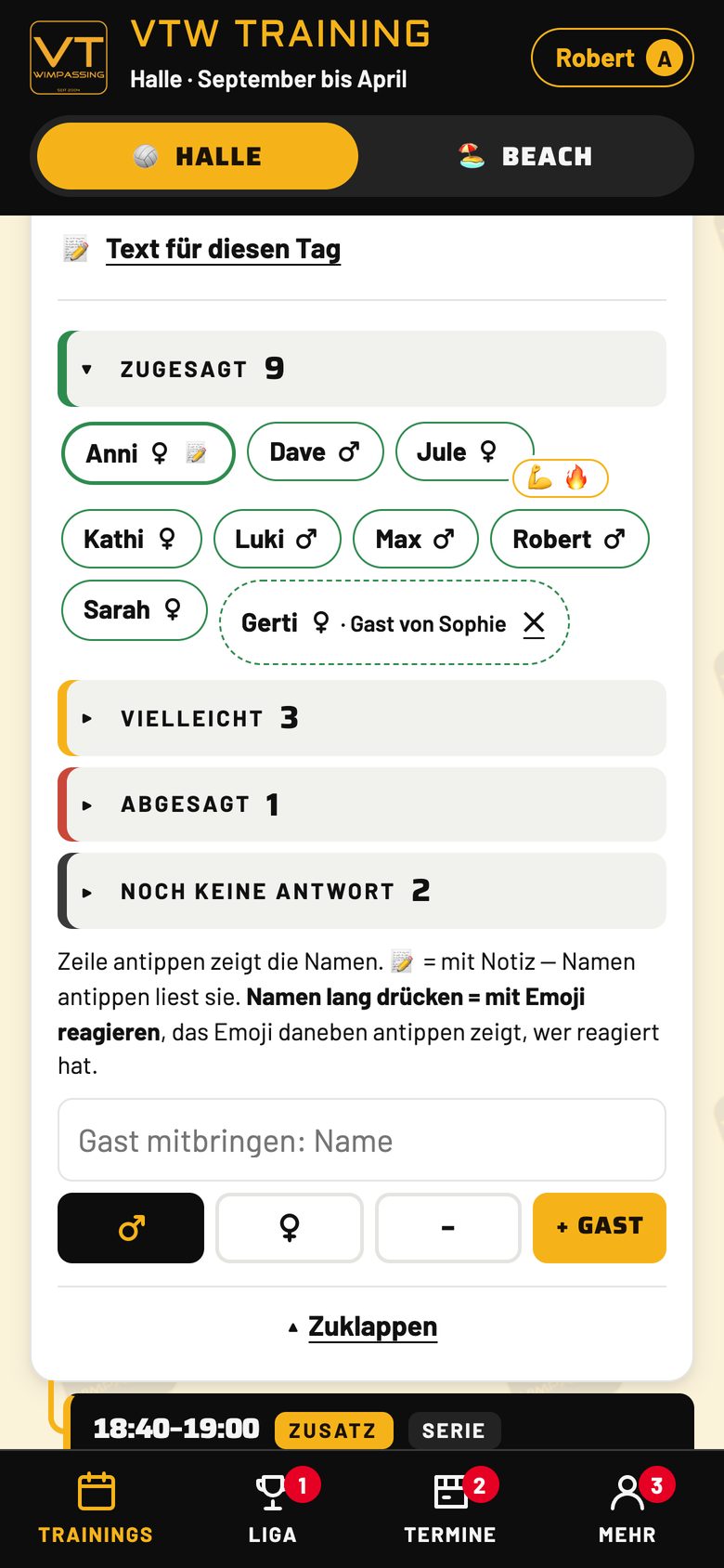 Wer kommt? Alle Namen auf einen Blick, auch Gäste