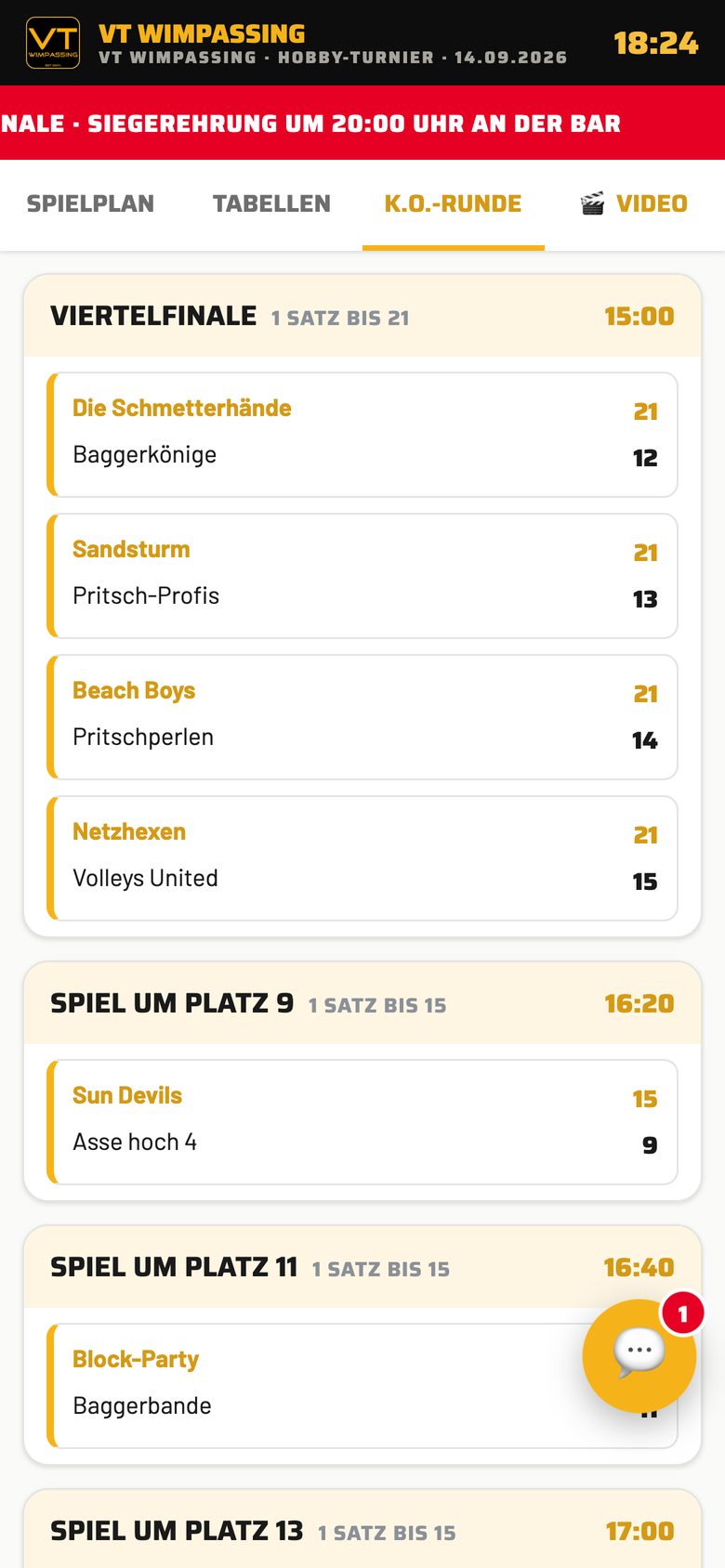 Handy: K.-o.-Runde